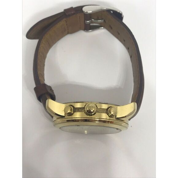 Michael Kors Mk2251 Womens Brown Leather Analog Champagne Dial Quartz Watch No40 - Picture 6 of 10